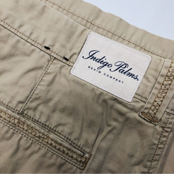 Indigo Palms Denim Company Mens Light Khaki Shorts Soft Material Zig Zag Sz 40 - Picture 5 of 13